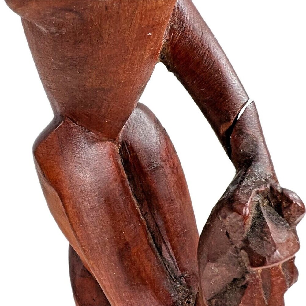 Vtg Hand Carved Wood Monkey Figurine Statue Totem Head Tribal Art READ - Picture 4 of 10